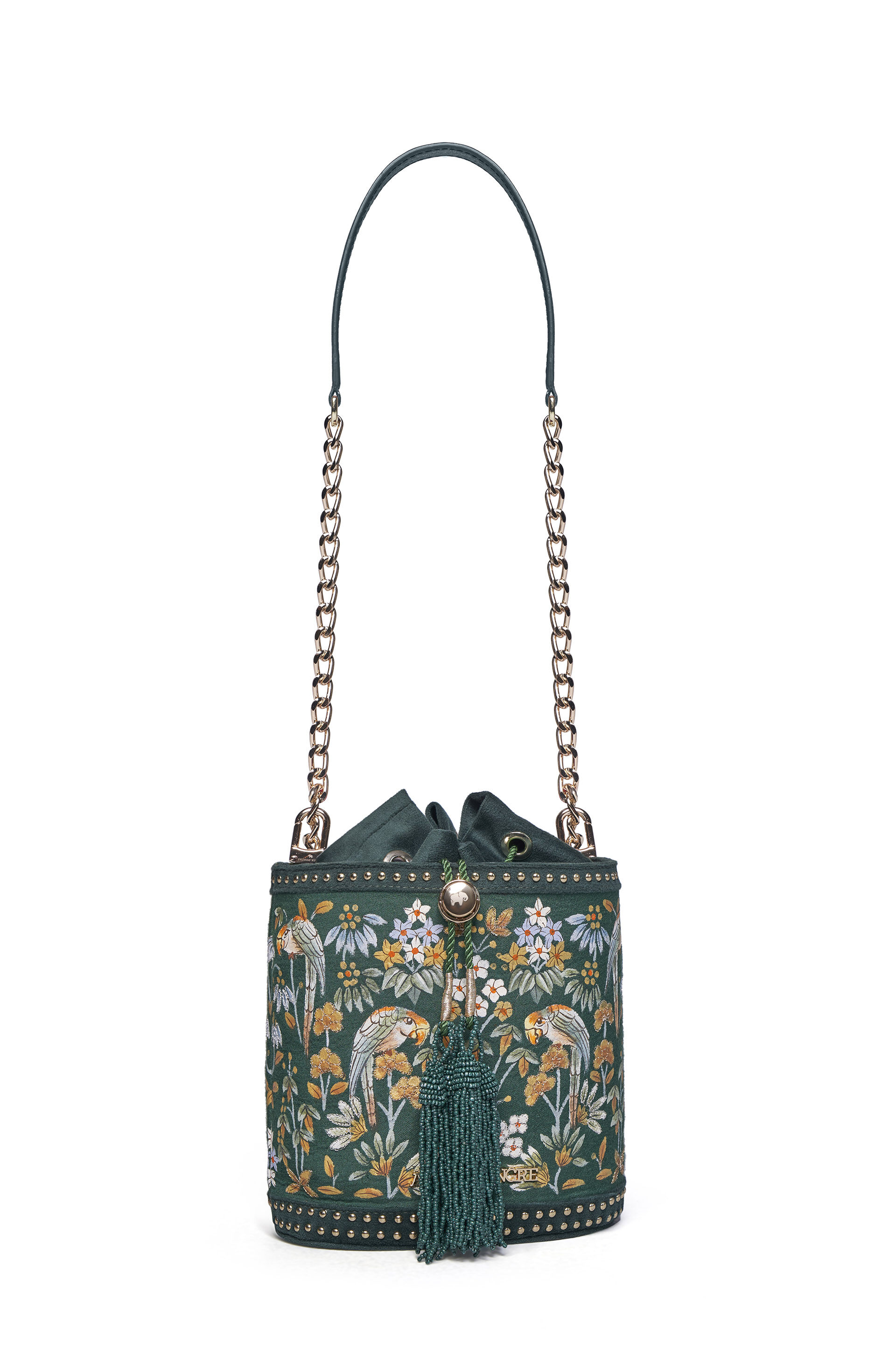 Pichhwai Bucket Bag - Starling Green, Green, image 6